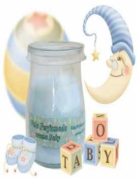 Vela con un vaso para usar directamente en el recipiente con aroma a Infantil